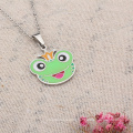 Stainless Steel Cute Enamel Frog Charm Pendant Custom Necklace Jewelry